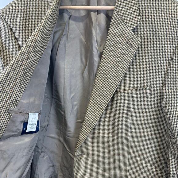 Lord & Taylor Brown Houndstooth Silk/Wool Blazer Sport Coat Mens 48 Officecore - Picture 13 of 16